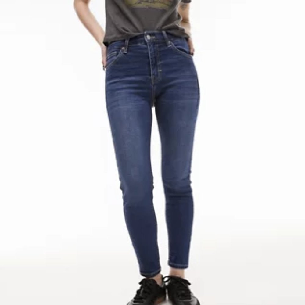 TOPSHOP ICONIC Jamie Style High Rise Skinny Jeans  Rich Blue Sz 25